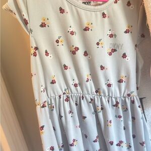 DKNY Kids Dress with Floral Pattern - Light Gray